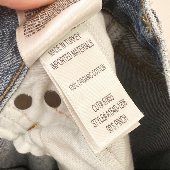 Agolde 90s Pinch Straight Cropped Raw Hem Rigid Denim Jeans sz 28 - Picture 7 of 7